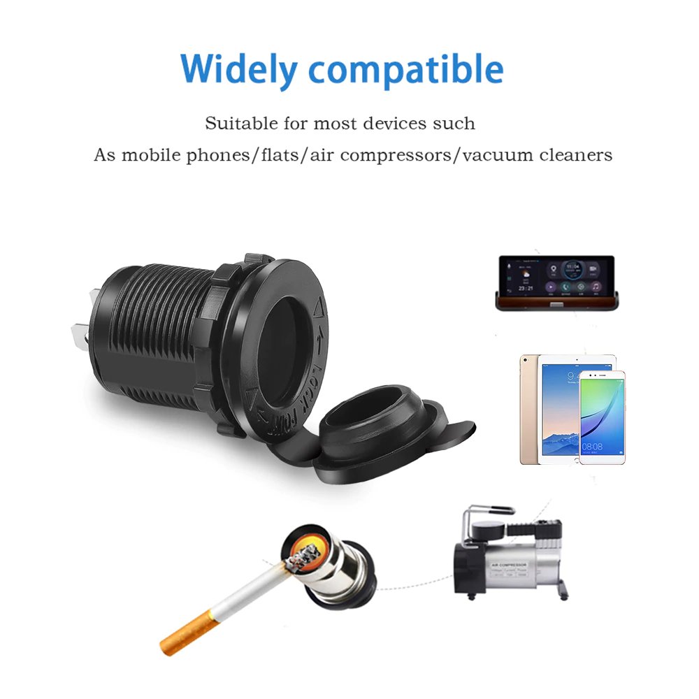12V DC Waterproof Power Outlet Socket For Car Boat Trailer Plugs and Sockets