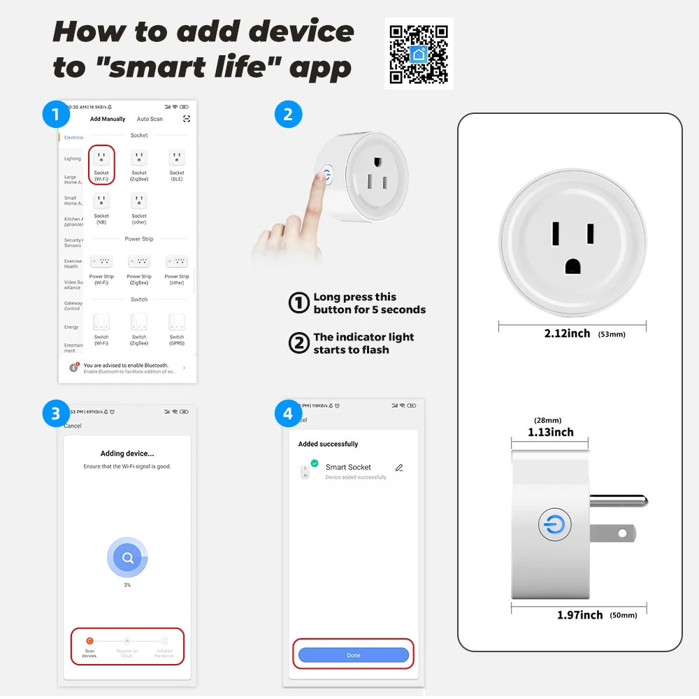 FCC Certification Smart life Outlet 10A US Mini WiFi Wireless Remote Voice Timer Tuya Smart Plug Wifi US For Google Home Alexa
