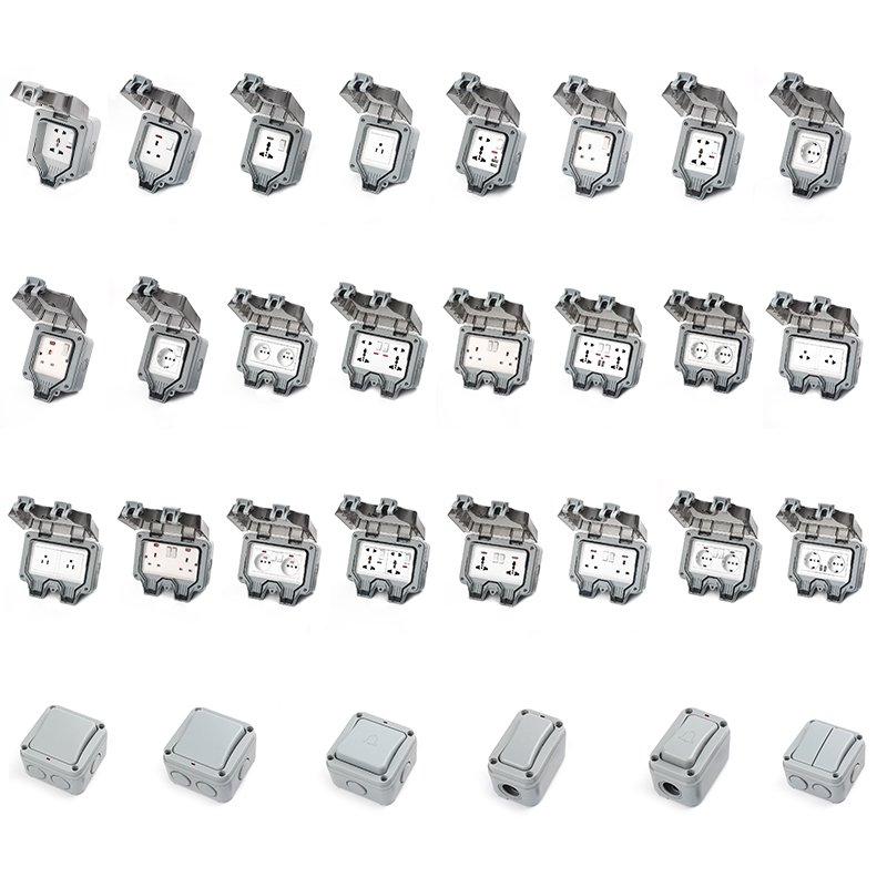 Two-position British standard cable with plug IP66 outdoor waterproof switch socket box