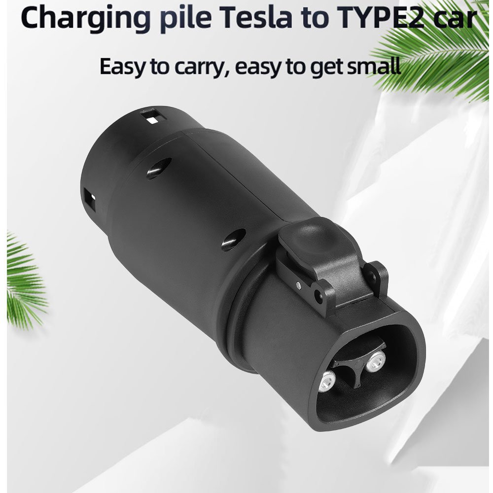EVSE EV Adaptor 32A Tesla To Type 2 IEC 62196 Plug EV Adapter, Electric Cars Vehicle Charger Charging Connector