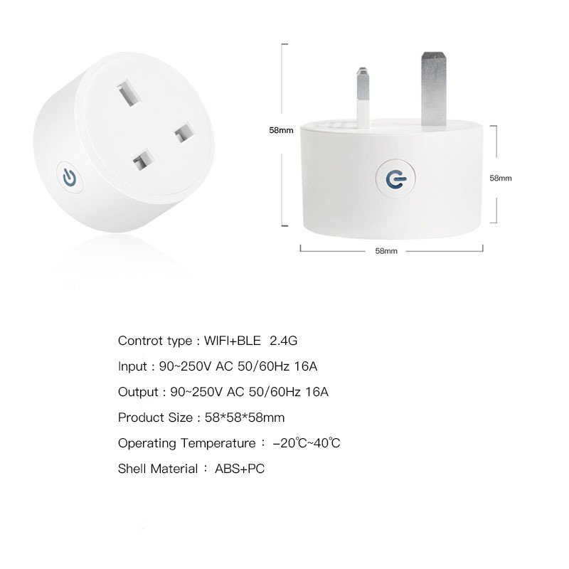 16A Mini Us Tuya Wifi Smart Electrical Plug Work With App Remote Control Voice Control Intelligent Housing Devices