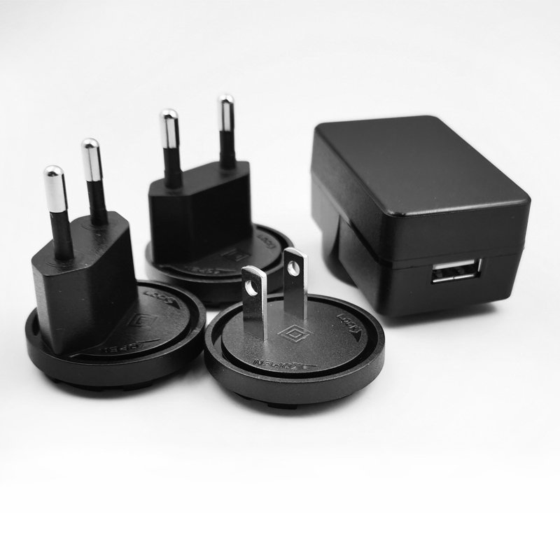 Factory Direct OEM USB Fast Charge 5V1A5V2A5V3A USB interchangeable plug EU US UK specification charger 5W10W15W power adapter