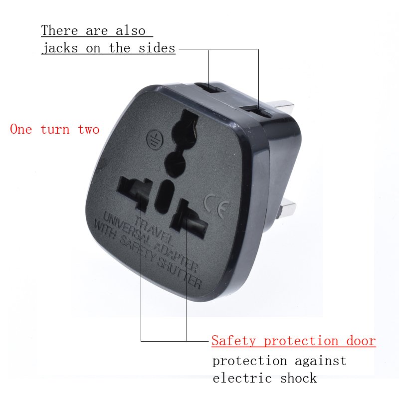 Universal to South Africa Plug Adapter 16A 250V UK US AU EU to Type-M Multifunction Travel Converter For Sri Lanka Nepal Lesotho