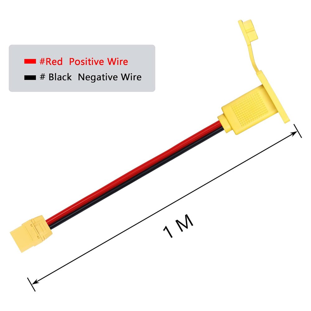 JYX customizable 1ft 10AWG PVC Panel Cable with XT90 Male Plug Male Female Mount Wiring Harness for RC Lipo Battery FPV Drone