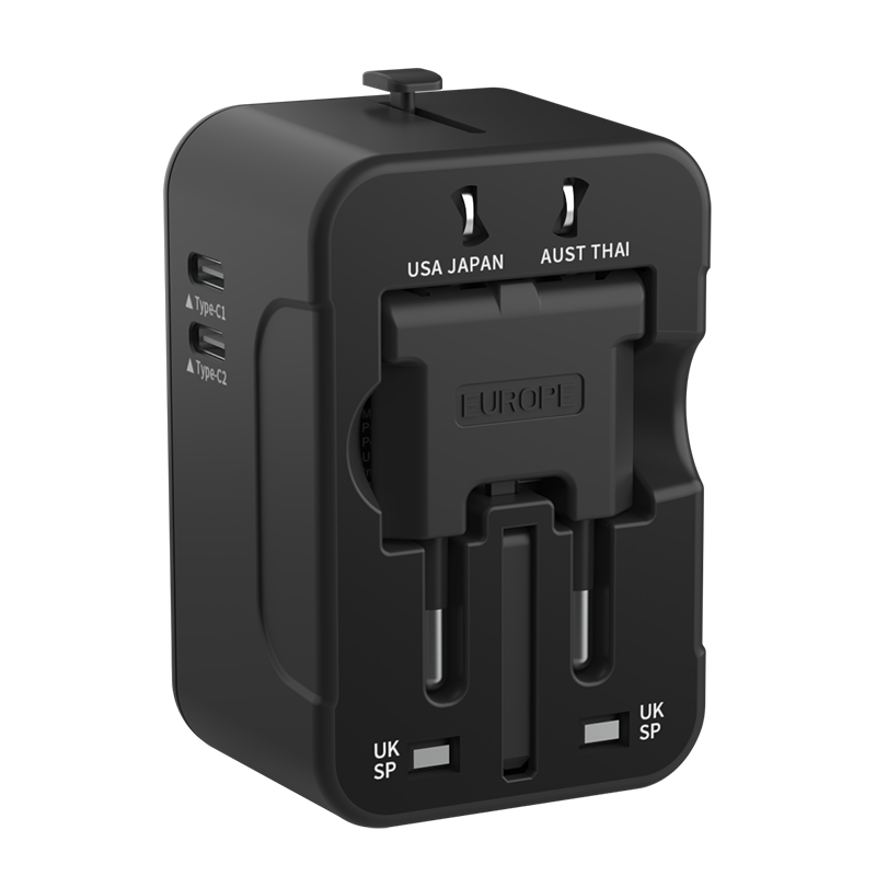 Multifunctional Travel Charger Adapter Plug one to multiple Dual C port Socket EU US Standard Global Universal plug Converter
