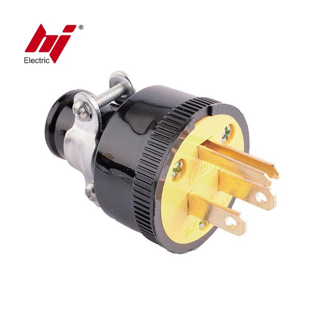 15 Amp 125 Volt NEMA 5 15P 2P 3W Straight Blade Plug for America Canada