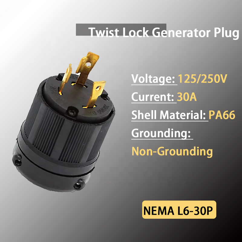 3 Pin 30A Generator Plug Twist Lock 125/250V NEMA L6-30P Replacement Male Plug for RV