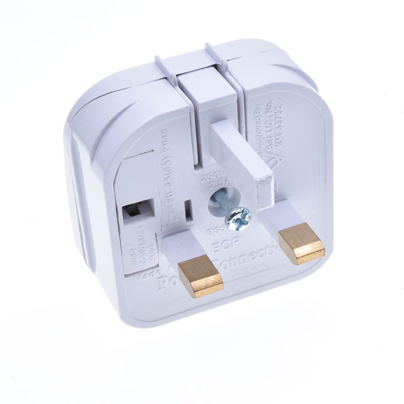 Manufacturer EU to UK plug adapter travel electric household fuse Type-G united Kingdom adaptor 2 pins to 3 pins adapter