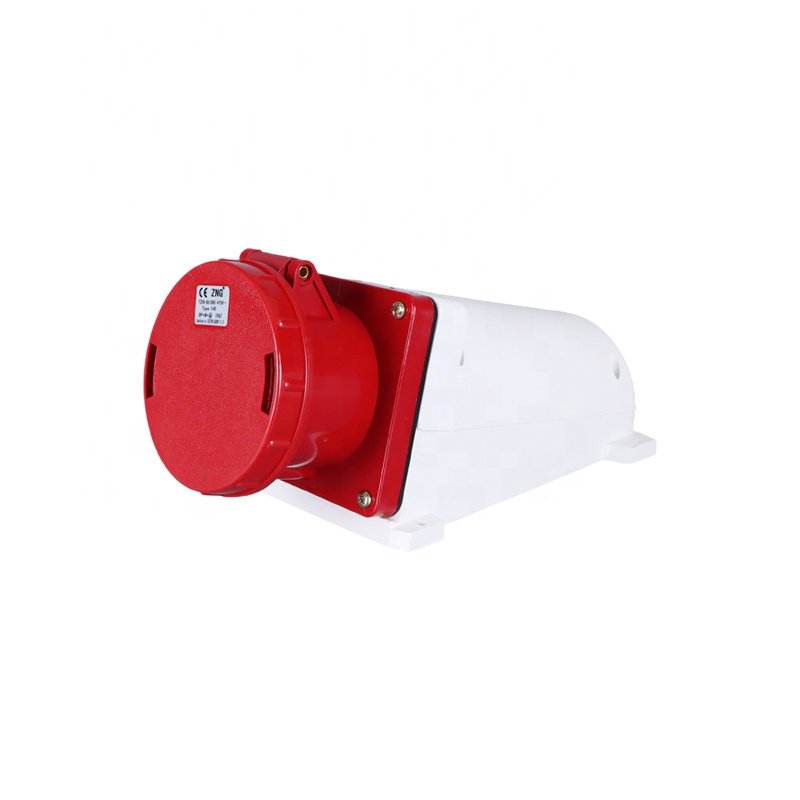 ZNG-145 IP67 Wall Mount 125A Industrial Plug And Socket 400V 5 Pin Surface Mount Fixed Industrial Female Socket