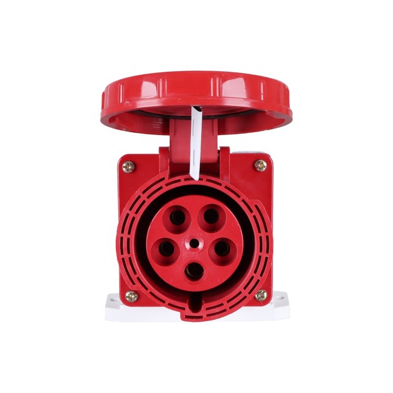 ZNG-145 IP67 Wall Mount 125A Industrial Plug And Socket 400V 5 Pin Surface Mount Fixed Industrial Female Socket