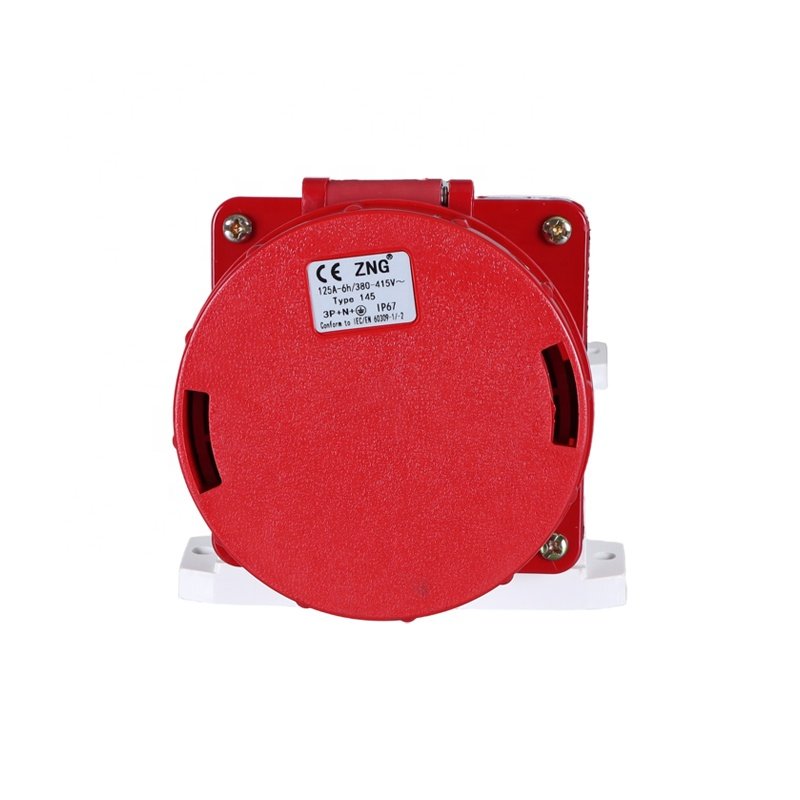 ZNG-145 IP67 Wall Mount 125A Industrial Plug And Socket 400V 5 Pin Surface Mount Fixed Industrial Female Socket