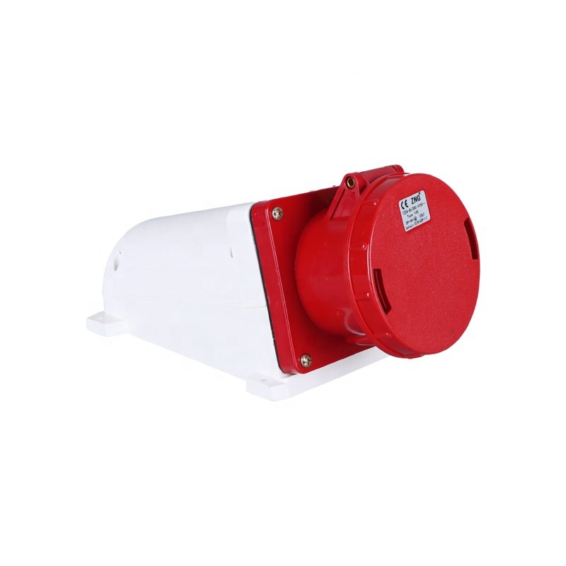 ZNG-145 IP67 Wall Mount 125A Industrial Plug And Socket 400V 5 Pin Surface Mount Fixed Industrial Female Socket
