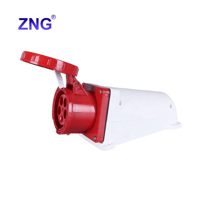 ZNG-145 IP67 Wall Mount 125A Industrial Plug And Socket 400V 5 Pin Surface Mount Fixed Industrial Female Socket