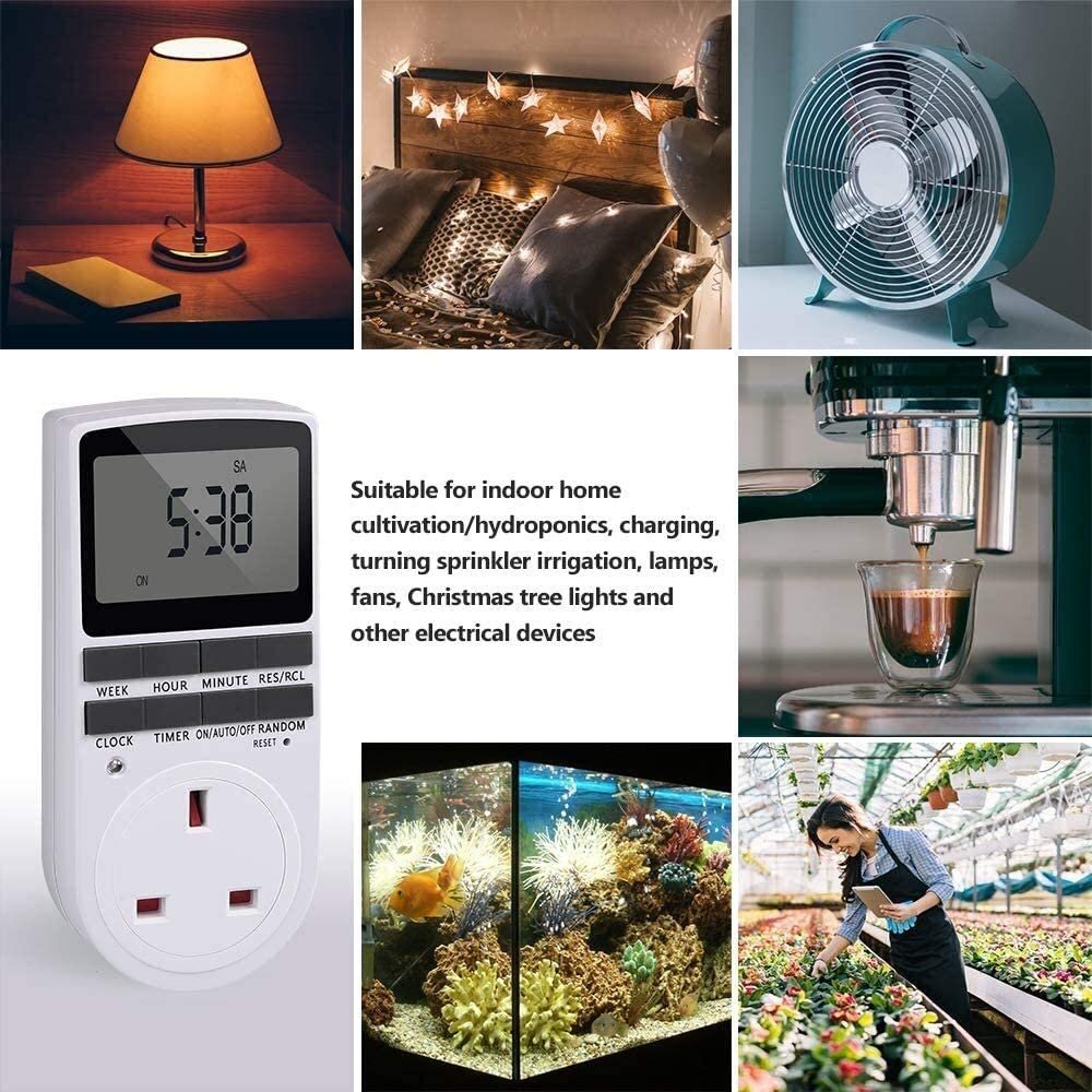 Digital Security Timer Plug Socket Programmable Switch Timer with LCD Display Indoor Programs Plug Timer for Home Appliances
