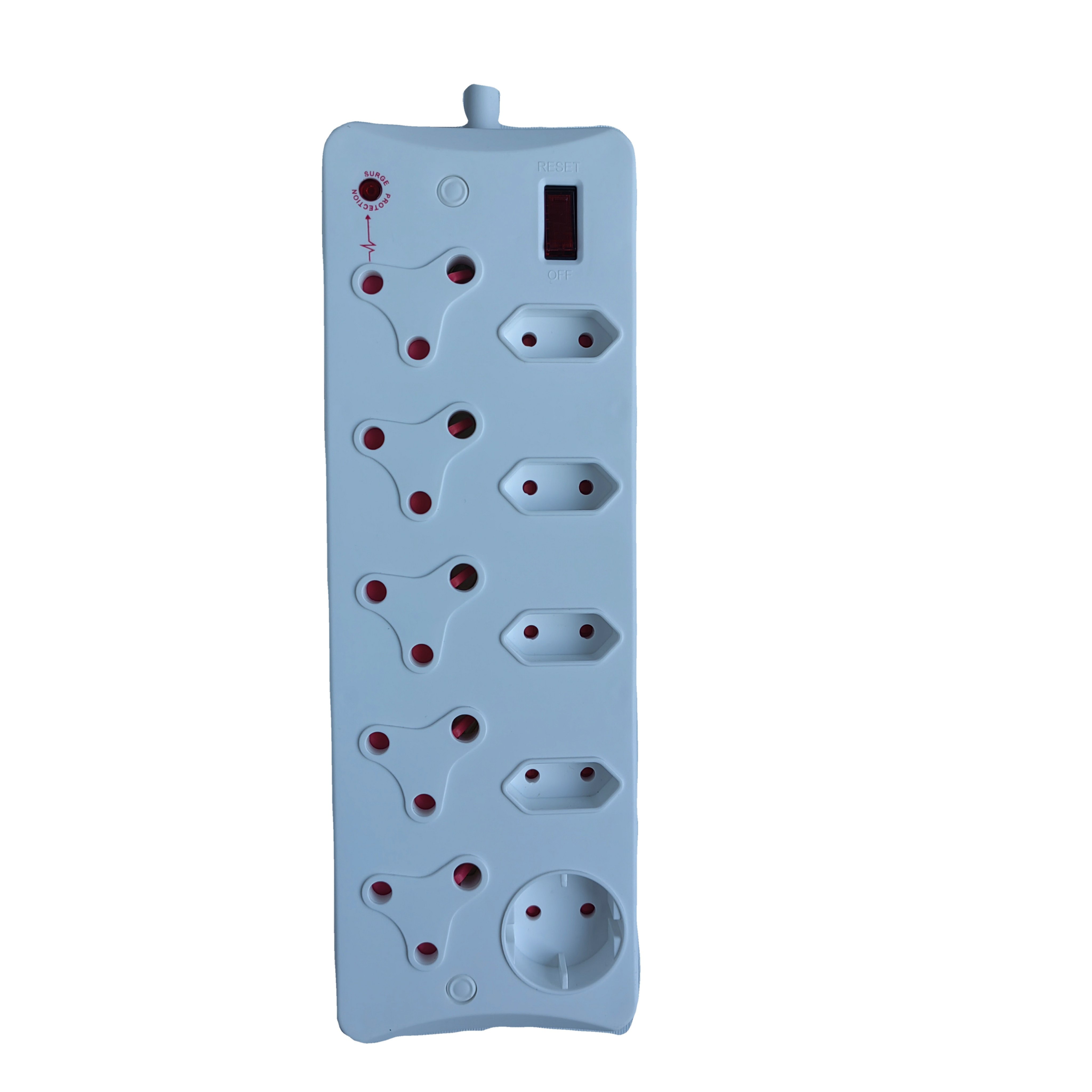 new design South African type 5 outlets electrical plugs surge protected power strip multi plug with switch