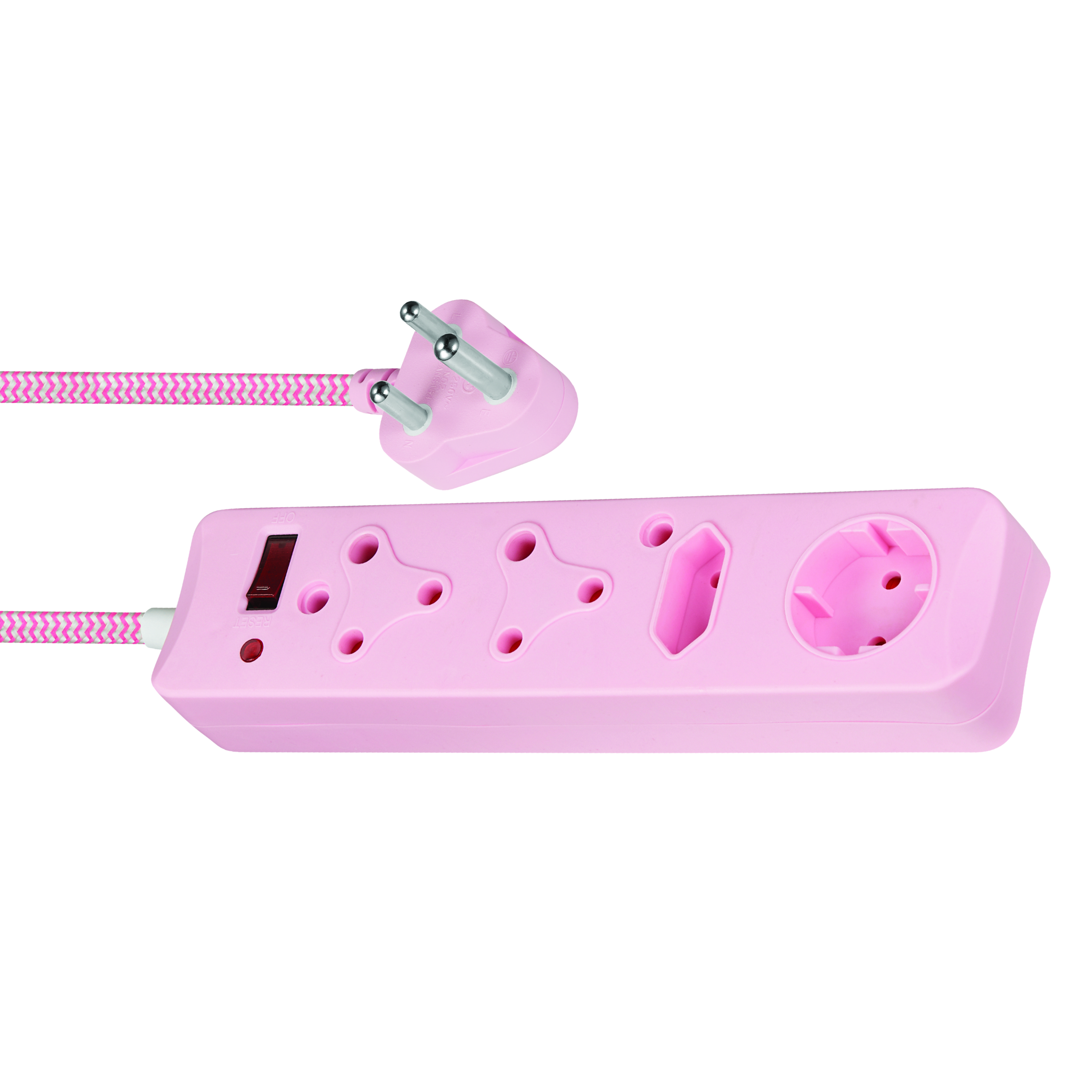 new design South African type 5 outlets electrical plugs surge protected power strip multi plug with switch