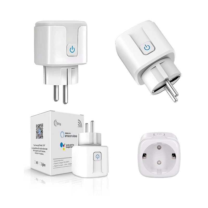 Compatible With Alexa Google Home Voice Custom Logo Branded Tuya EU Wifi Smart Socket Plug 16A Smart Socket Wifi