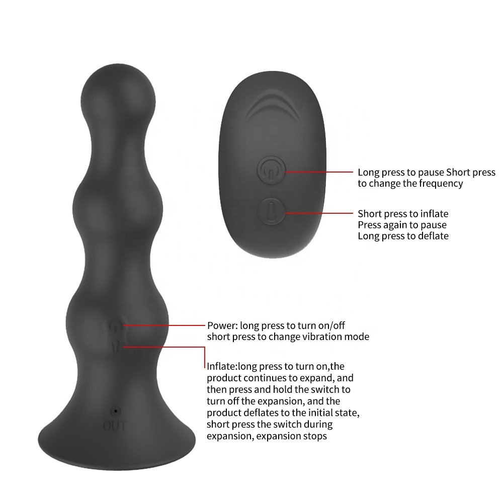 Anal Prostate Inflatable Butt Plug Male Massager Vibrator Huge Expansion Vagina Sex Toy for Men Women Masturbation Orgasm
