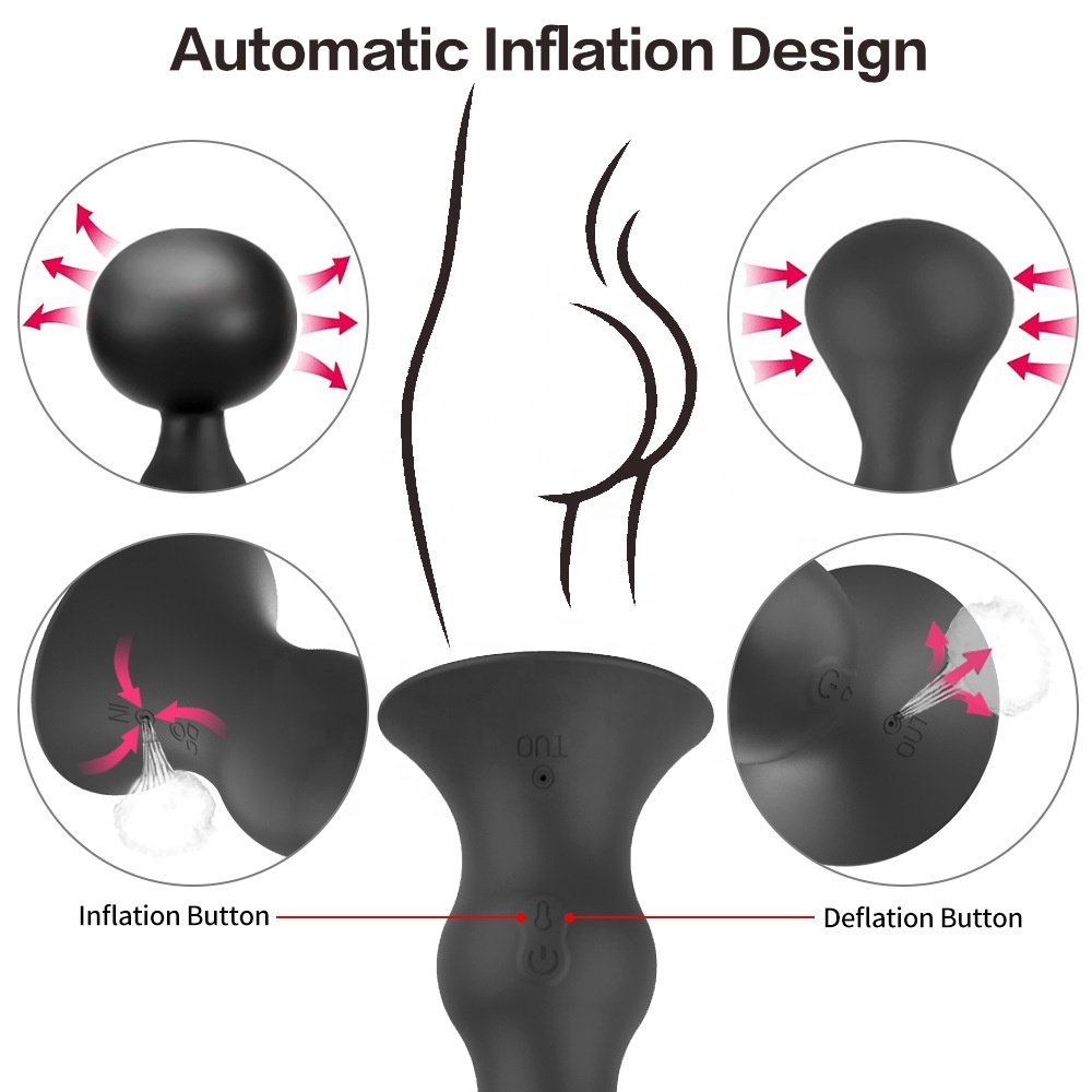 Anal Prostate Inflatable Butt Plug Male Massager Vibrator Huge Expansion Vagina Sex Toy for Men Women Masturbation Orgasm