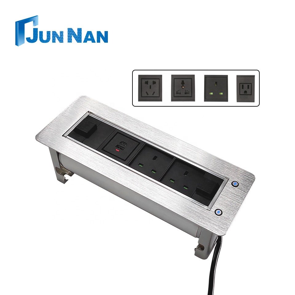 Motorised Pop up Socket 2 13amp Plugs 2 Usb Chargers Tabletop Socket Switch Socket Conference Table
