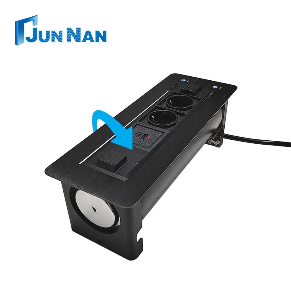 Motorised Pop up Socket 2 13amp Plugs 2 Usb Chargers Tabletop Socket Switch Socket Conference Table