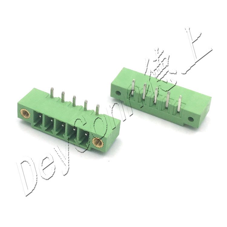 3.81 Pluggable Terminal Block 11p With Ear Male Socket 90 Degree DIP