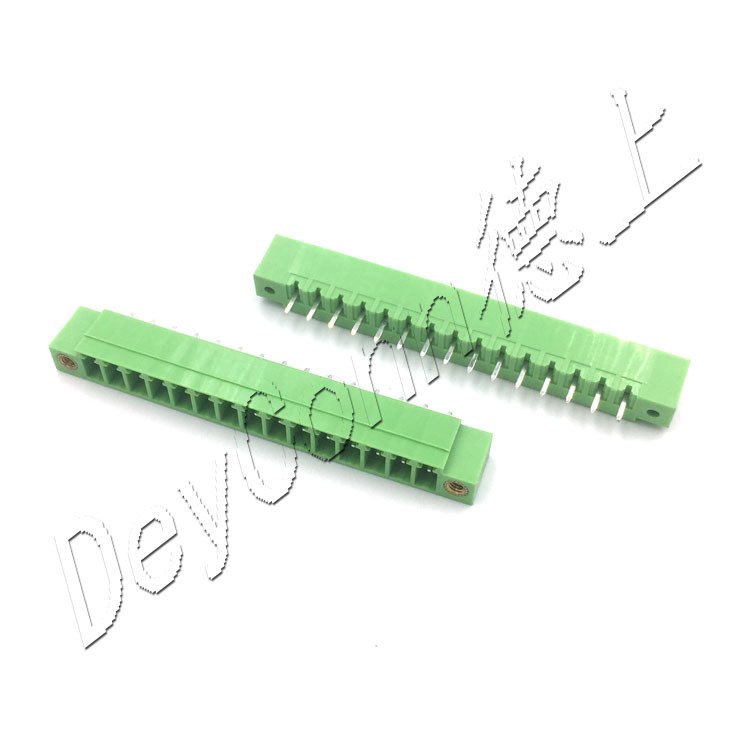 3.81 Pluggable Terminal Block 11p With Ear Male Socket 90 Degree DIP