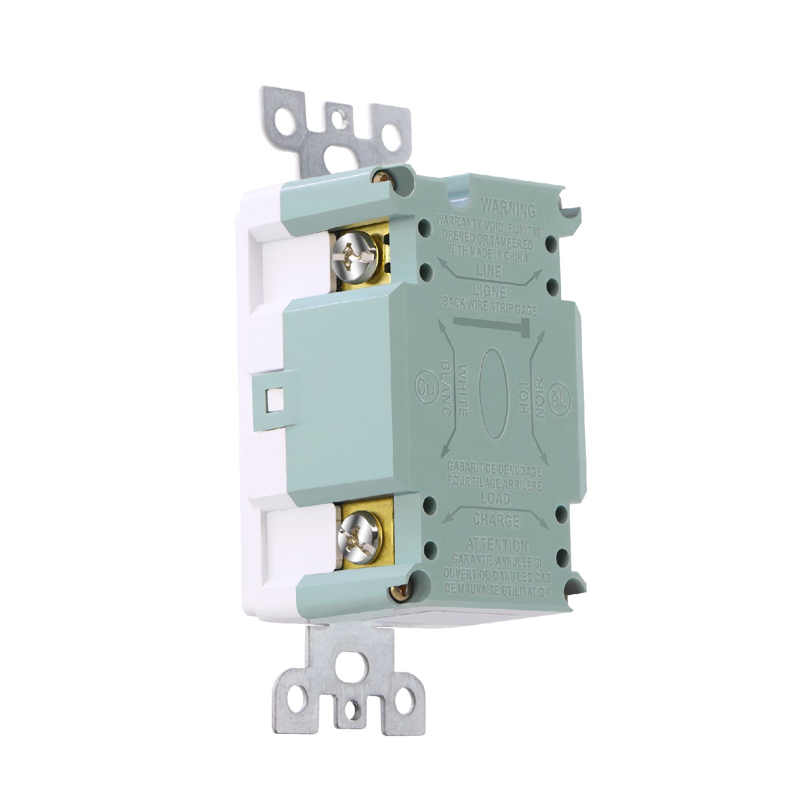 American Smart Duplex Self-Test 125V 20Amp Tamper Resistant TR GFI Socket Wall Outlet GFCI Receptacle with Wallplate for Home