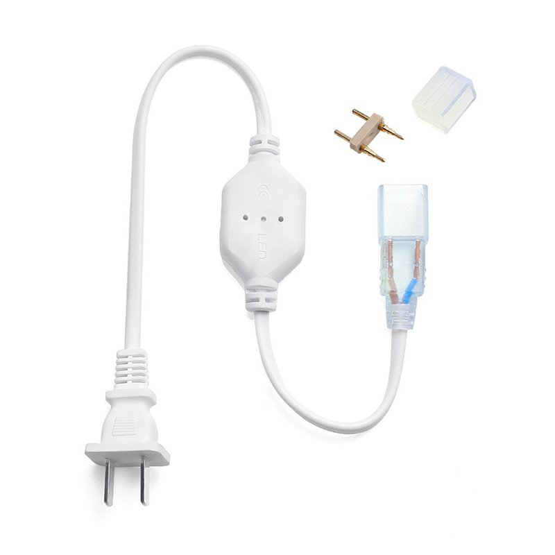 US/EU Plug Socket With 2 Pins For 5050 SMD LED Strip Light Bar AC220V 110V