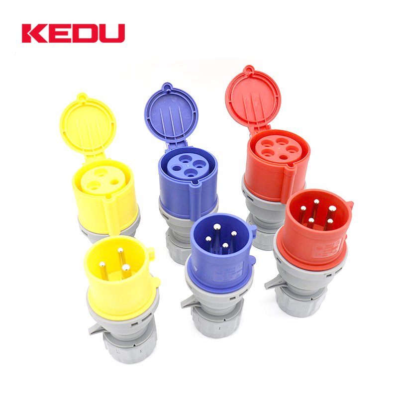 KEDU p531 popular sale 5 pin IP44 32a industrial electrical 380v plug socket with VDE,CE,SEMKO