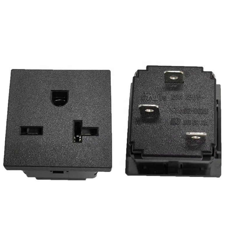 NEMA6-20R Wall Mount Three Pole Plug Black Industrial America Socket Standard Outlet Ul Socket