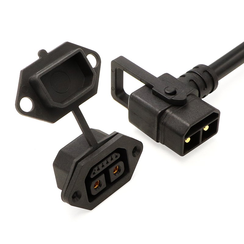 Factory Customize C14 Panel Mount Plug Adapter Power Connector Socket with Spring Cover IEC 320