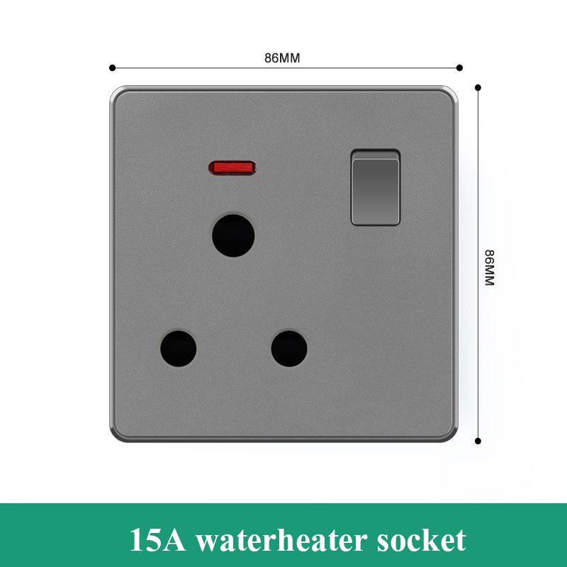 86 British Standard Socket Three Hole Double Usb Power Panel British 13A Multifunctional Black Electrical Plugs Sockets