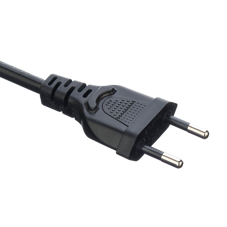 Top Quality Brazil 2.5A 2 Round Pin Plug Power Cords Black Kettle Plug with Open Ended Power Cord For Household appliances