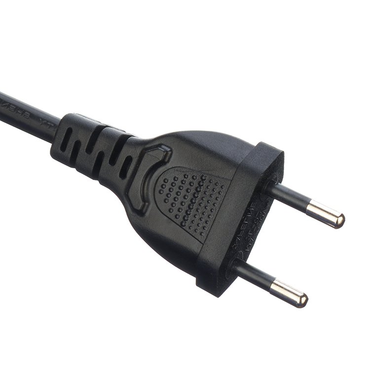 Top Quality Brazil 2.5A 2 Round Pin Plug Power Cords Black Kettle Plug with Open Ended Power Cord For Household appliances