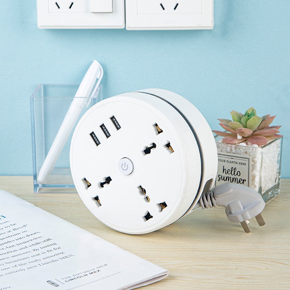 European Standard Storage Disc Socket 3 USB Port 2500W Quick Charge QC 3.0 Charger Outlets Power Adapter For Phone Computer TV