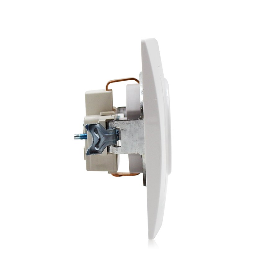 Pure White PC EU Electrical Wall Socket German Power Outlet Schuko Plug