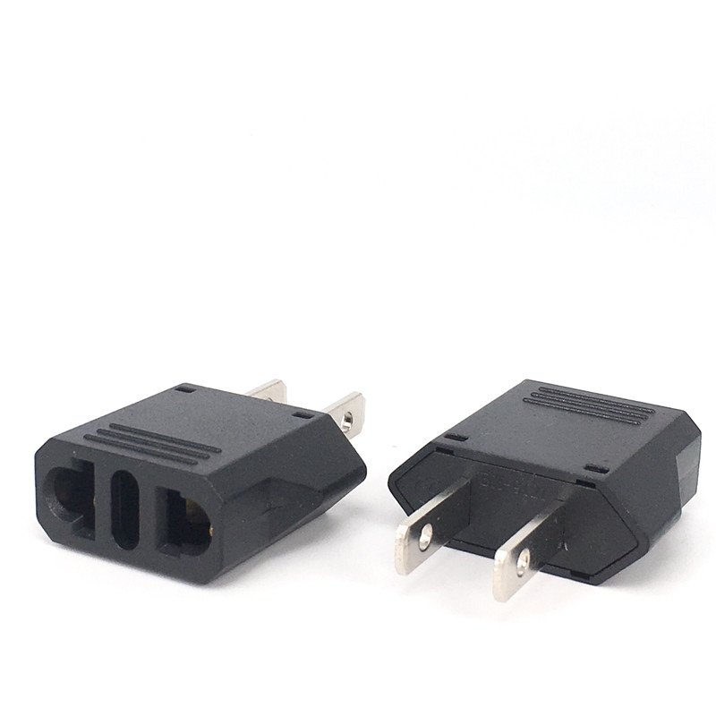 EU to US plug adapter 6A250V round 2pins convert to flat 2 pins power electric plug white CE certificate America plug charge