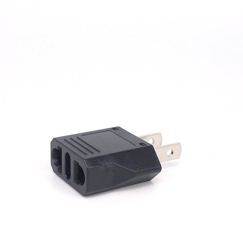 EU to US plug adapter 6A250V round 2pins convert to flat 2 pins power electric plug white CE certificate America plug charge