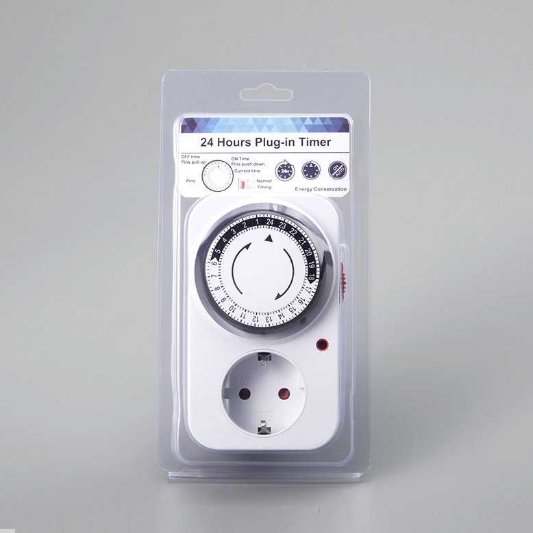Programmable Energy Saving 24 hour Plug-in Mechanical countdown Timer Plug with switch knob