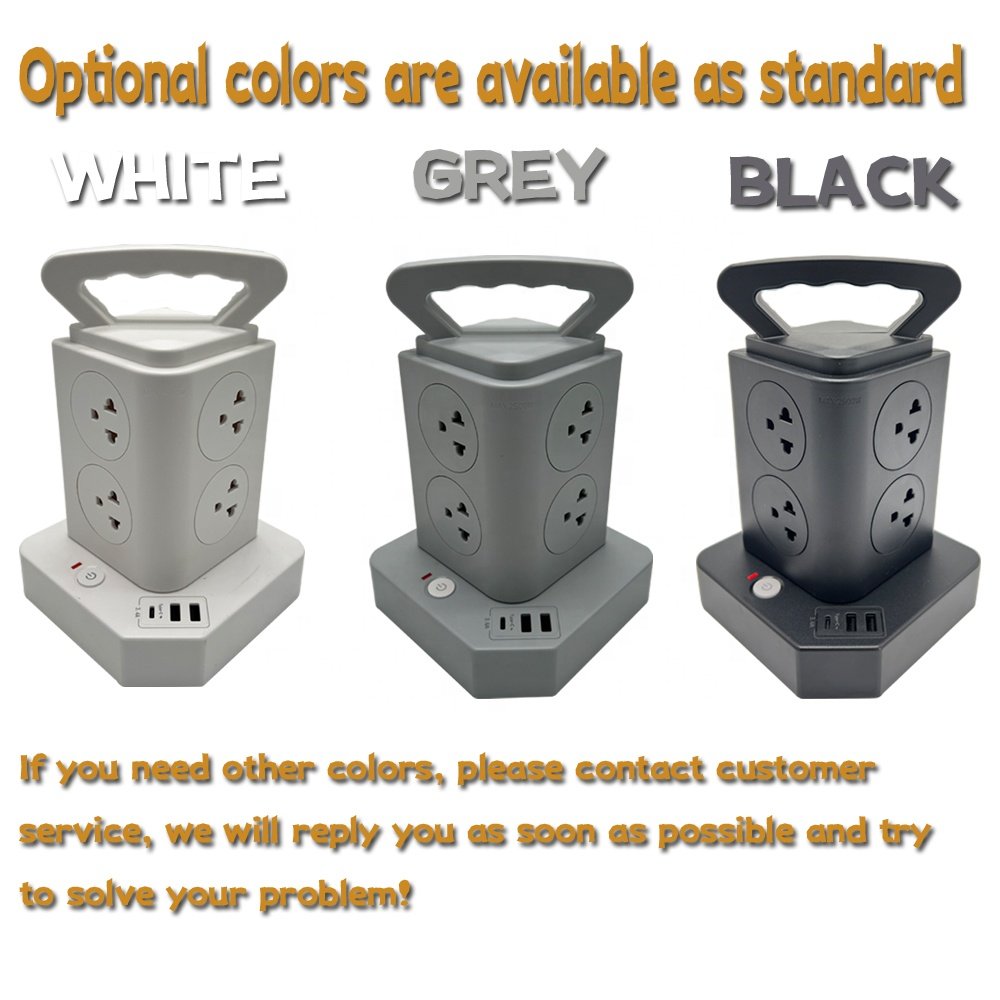 Custom logo Thailand power socket with PD20W Type-C port and USB port outlet extension cord Electrical Plug Thailand socket