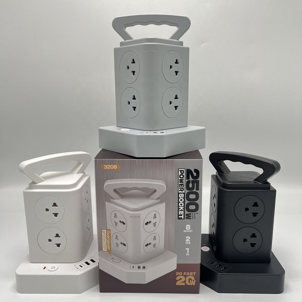 Custom logo Thailand power socket with PD20W Type-C port and USB port outlet extension cord Electrical Plug Thailand socket