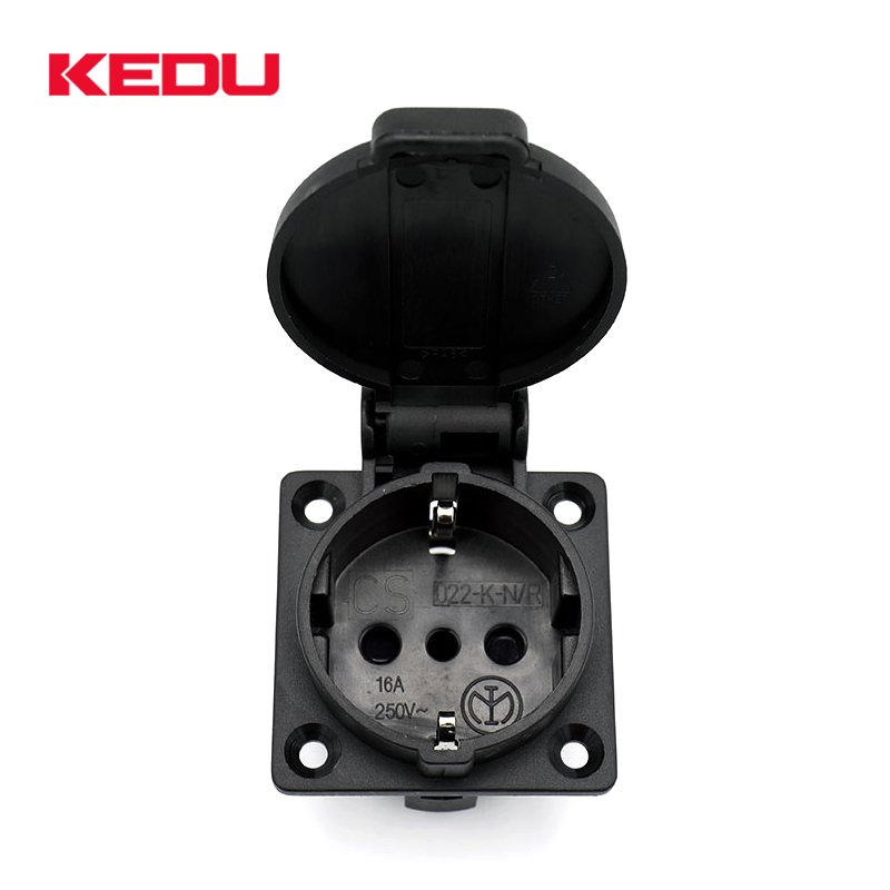 KEDU High Quality 250V 16A 3Pin Italy Waterproof Electrical Waterproof Plug and Socket