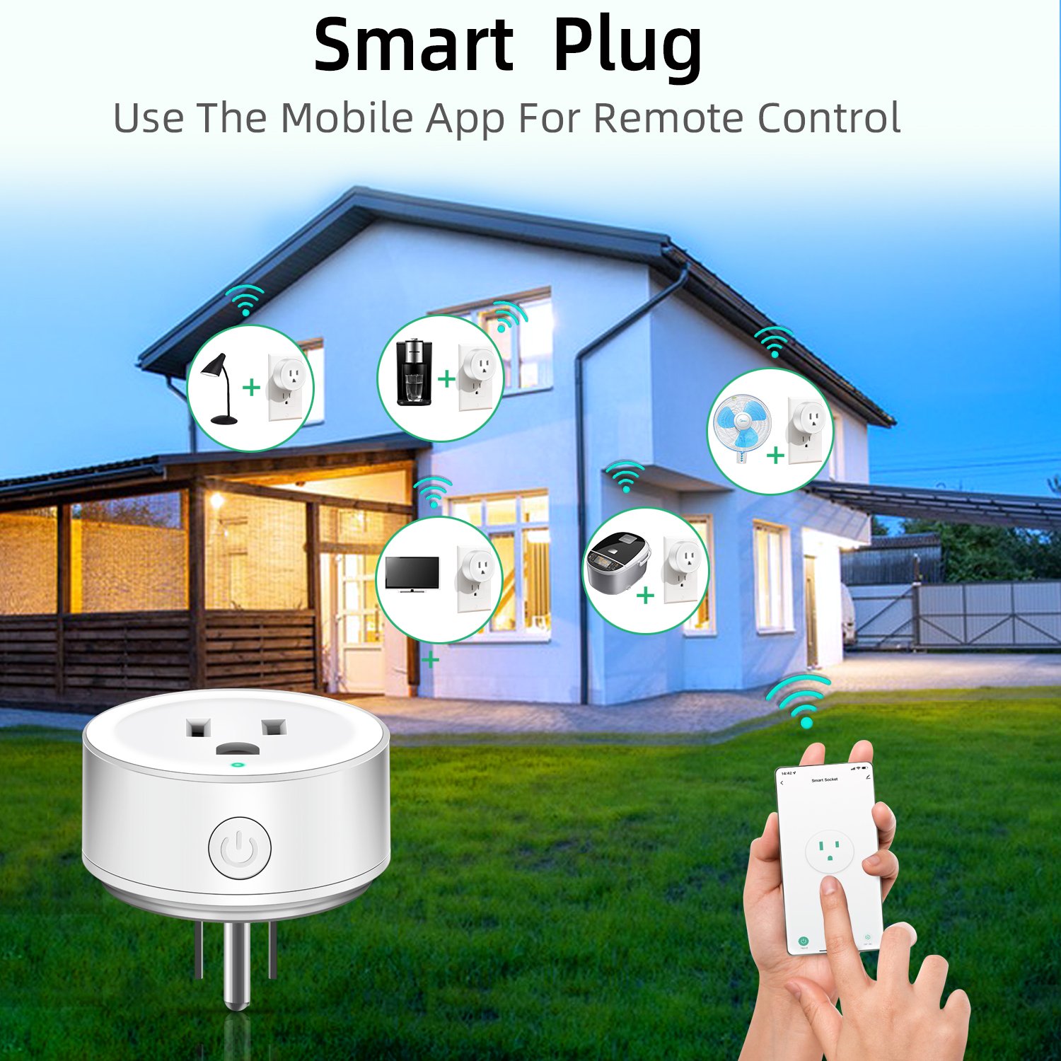 15A Tuya smart life APP control home use intelligent socket US standard smart plug wifi une connexion intelligente