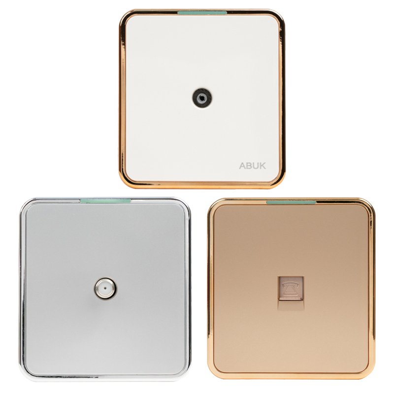 ABUK Ready Stock UK/EU Standard 1/2/3/4 Gang Light Switch 13A 20A 45A PC Electrical Wall Universal Outlet Sockets And Switches