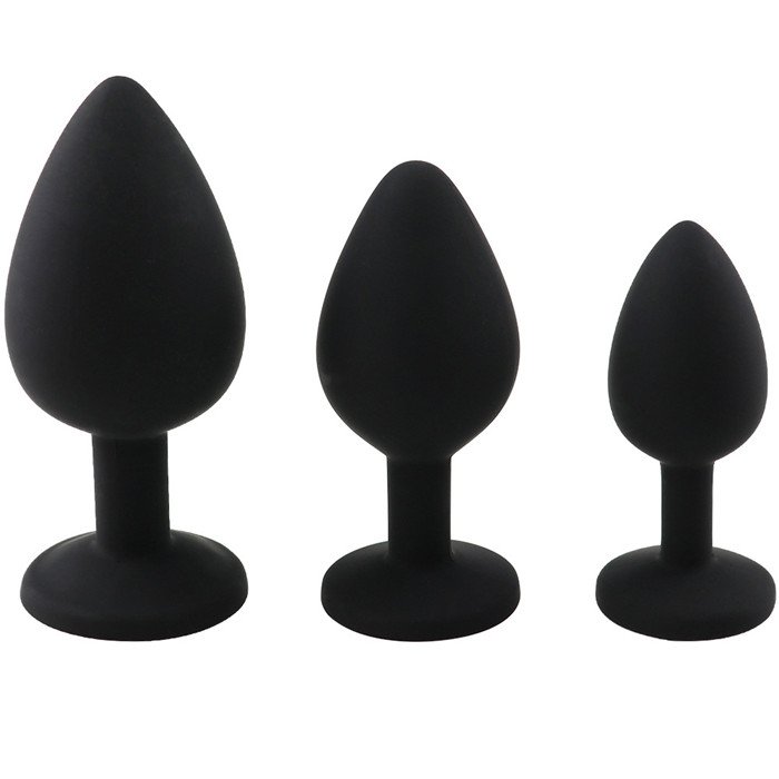 Hotselling anal sex toy silicone anal plug butt plug with jewel