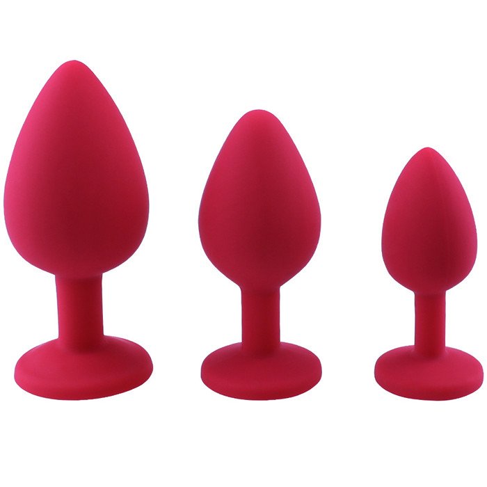 Hotselling anal sex toy silicone anal plug butt plug with jewel
