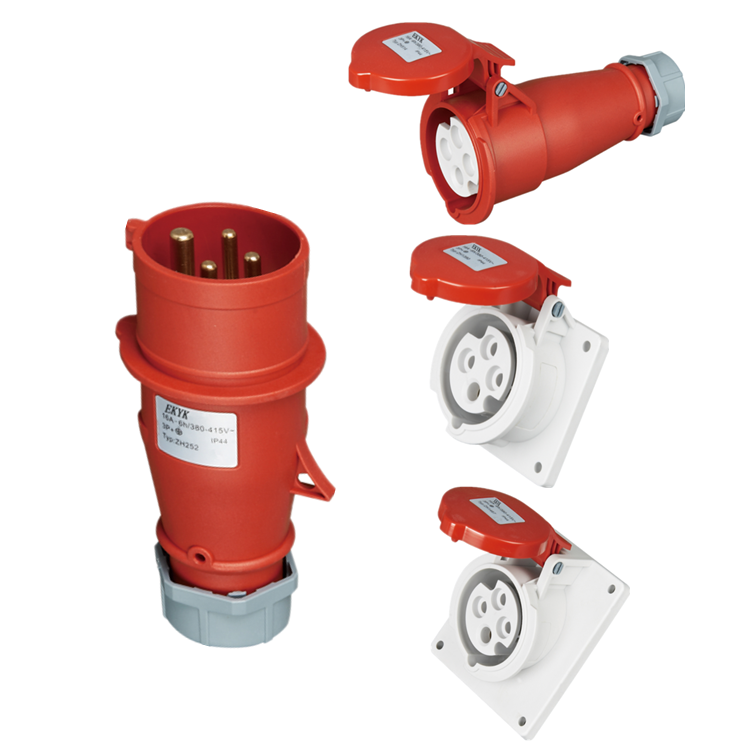Electric single three-phase 3pin 4pin 5pin16a 32a IP44 waterproof male female industrial plug socket