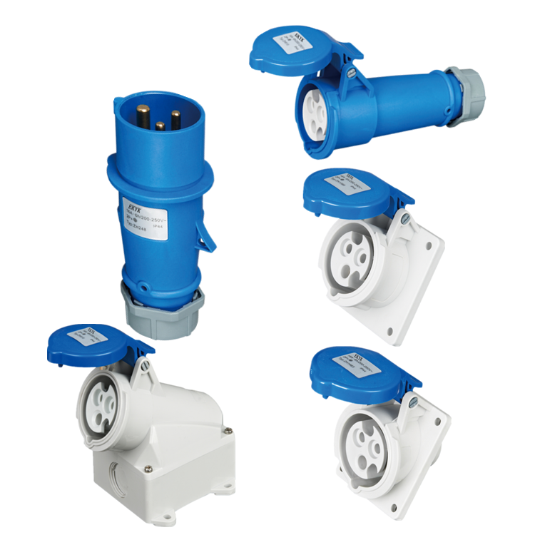 Electric single three-phase 3pin 4pin 5pin16a 32a IP44 waterproof male female industrial plug socket