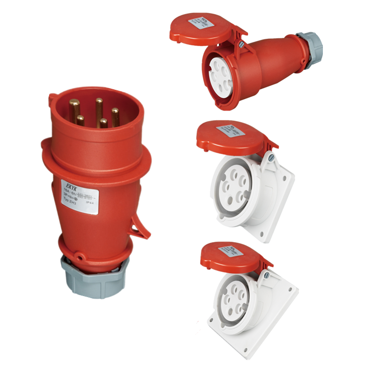 Electric single three-phase 3pin 4pin 5pin16a 32a IP44 waterproof male female industrial plug socket